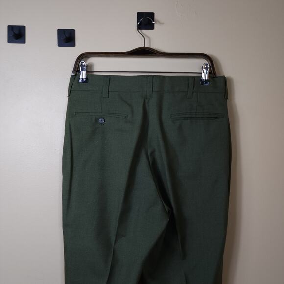 Vintage Farah Green Flat Front Dress Slacks Size 32x28 - Picture 6 of 9